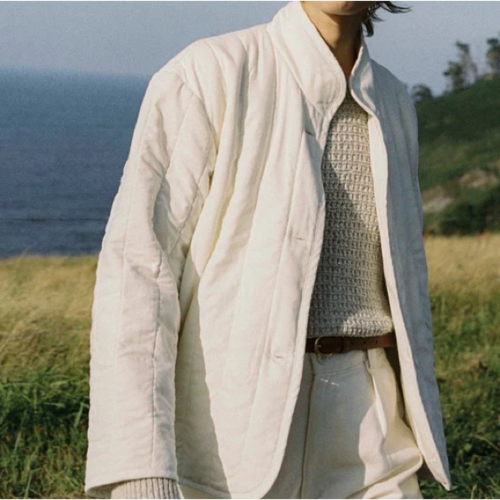 OZMA Quilted Silk Noil Jacket Coat